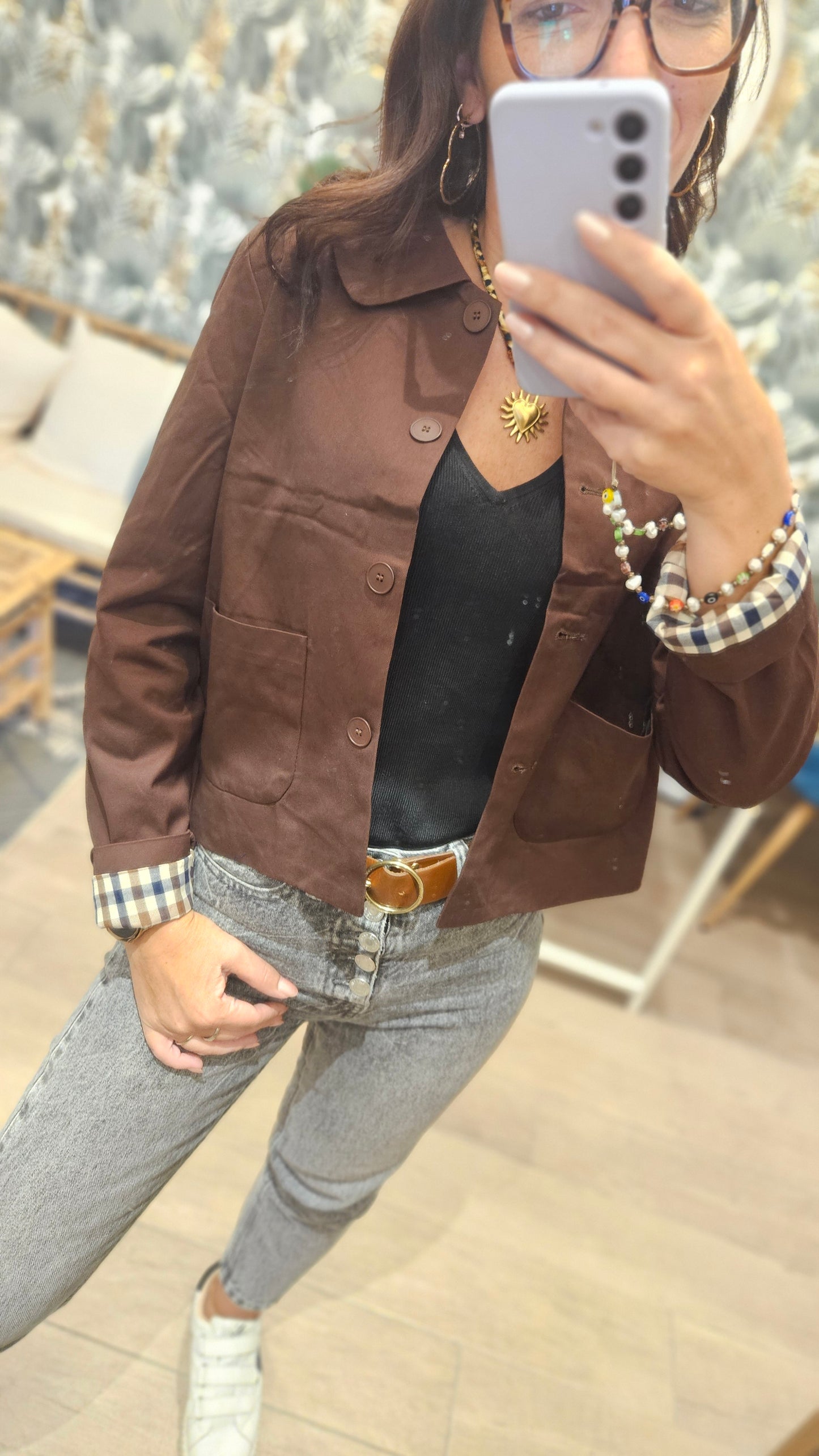 Veste courte Marron