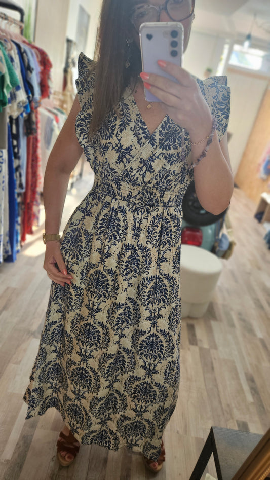 Robe longue Motifs bleus