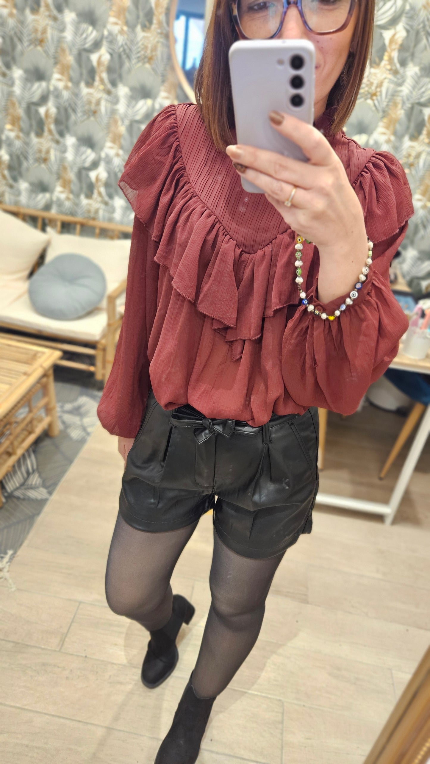 Short similicuir Noir