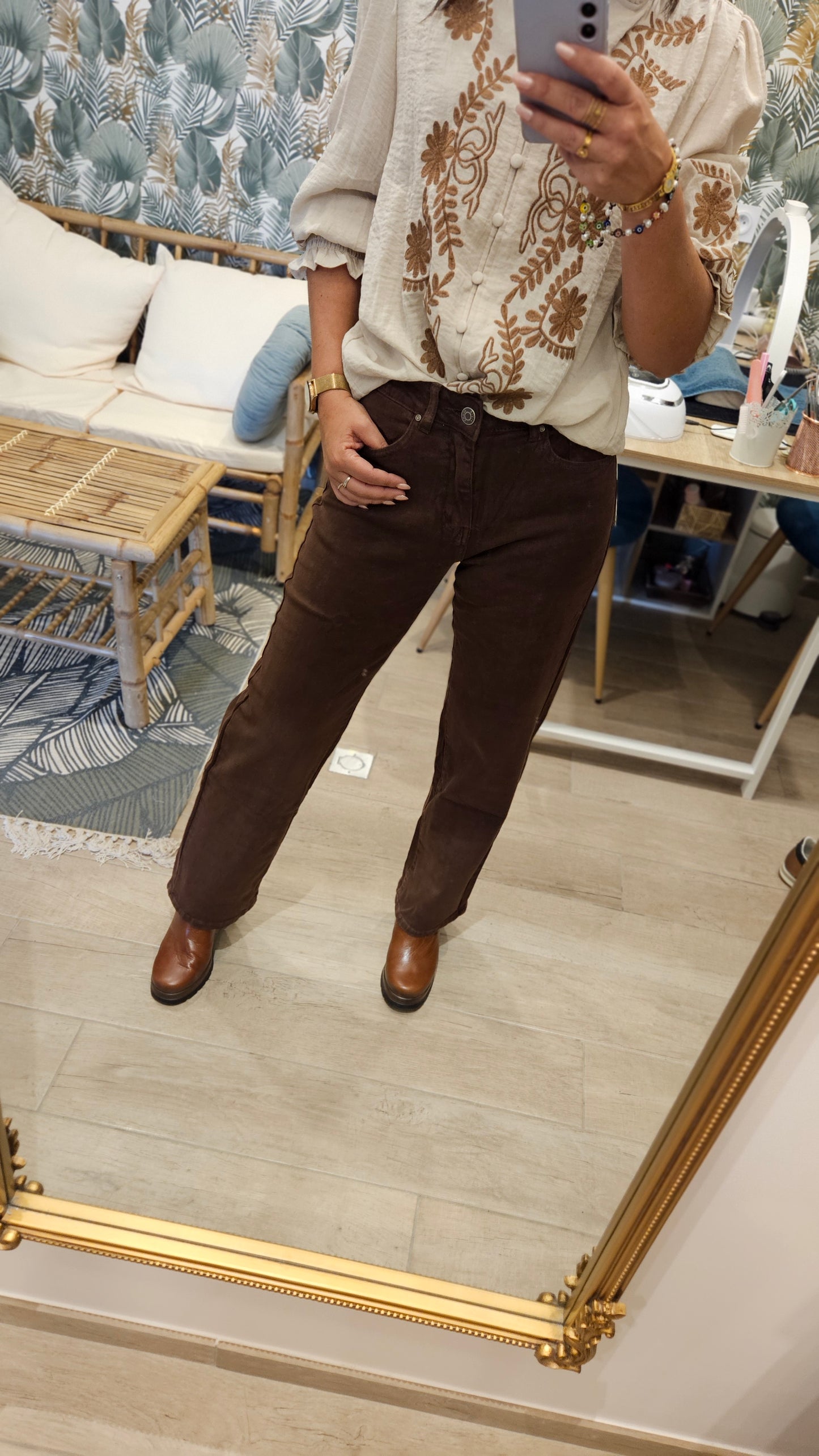 Jean Wide Leg Chocolat