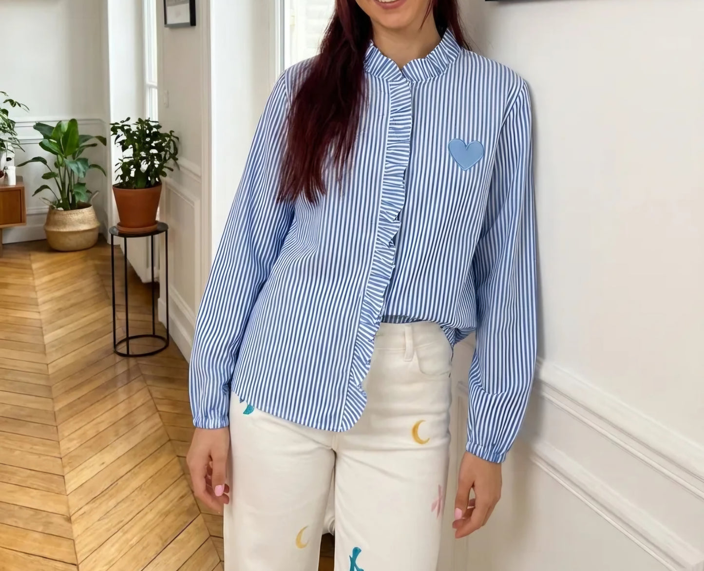 Chemise Bleue Coeur