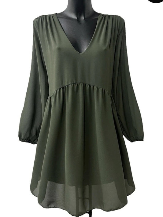 Robe mi-longue fluide Kaki ML